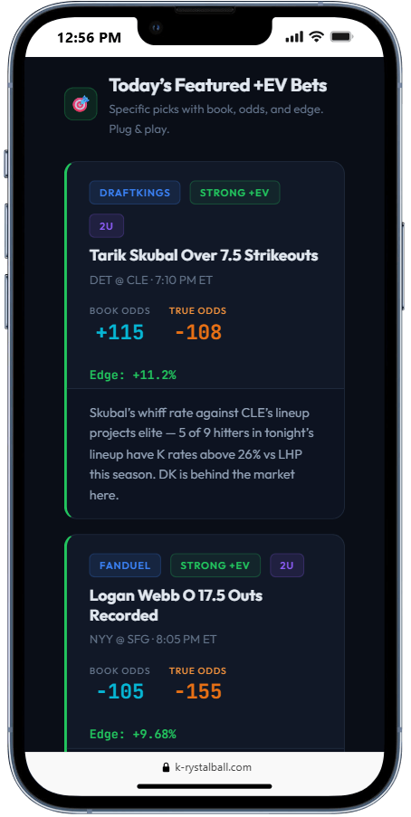 K-rystal Ball +EV Betting Dashboard